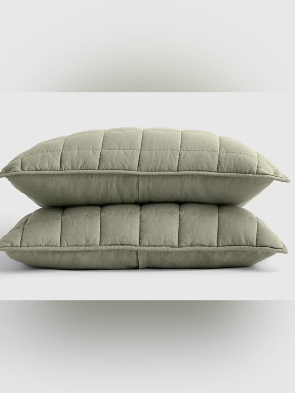 Quince European Linen Box Quilted Sham Set, King (Willowleaf)